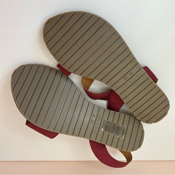 Seasalt Sunny Cove Leather Sandals Size UK 6 Burgundy Red Slingback Flat - Picture 6 of 7